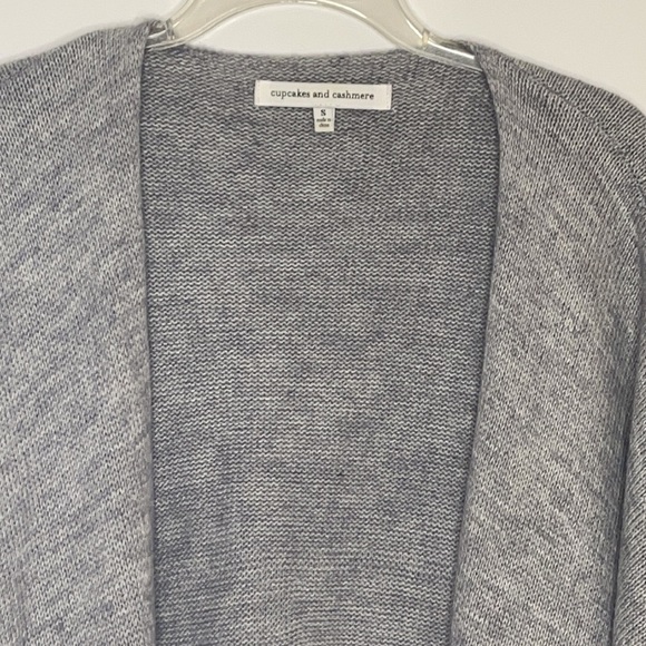 Cupcakes & Cashmere Gray Black Stripes Poncho sz S - Picture 4 of 6